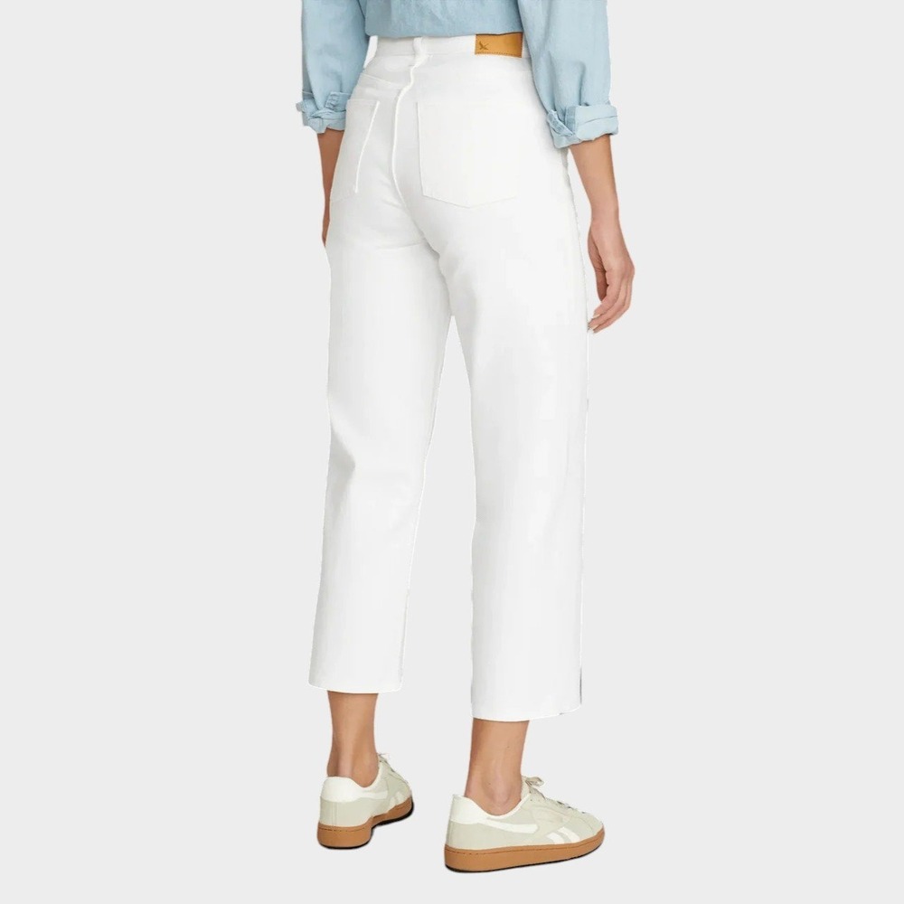 NWT Eddie Bauer Voyager Everyday White High Rise Crop Straight Leg Jeans 10 NEW - Picture 4 of 9